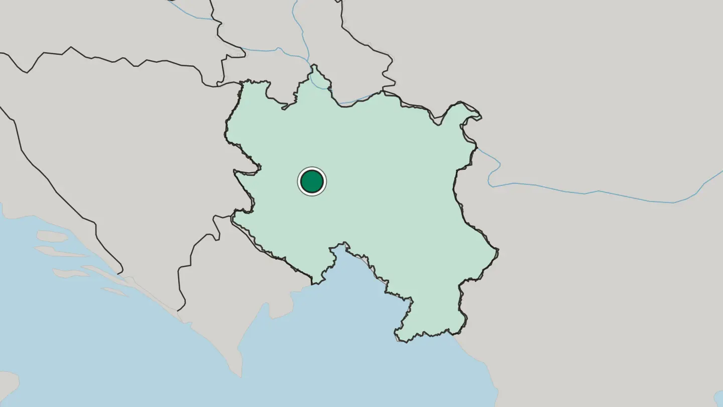 Map of Čačak in Serbia