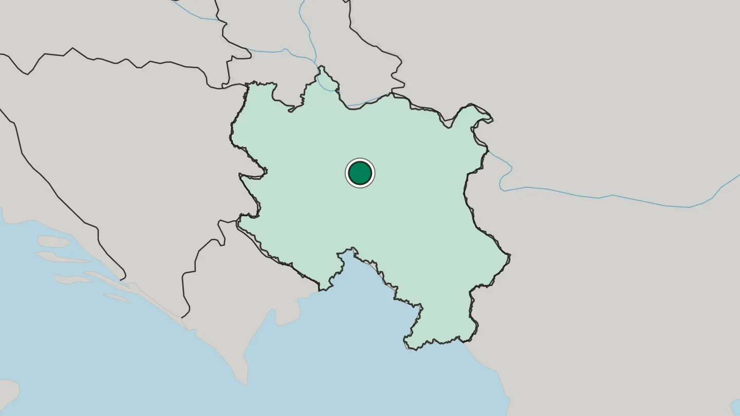Map of Kragujevac in Serbia