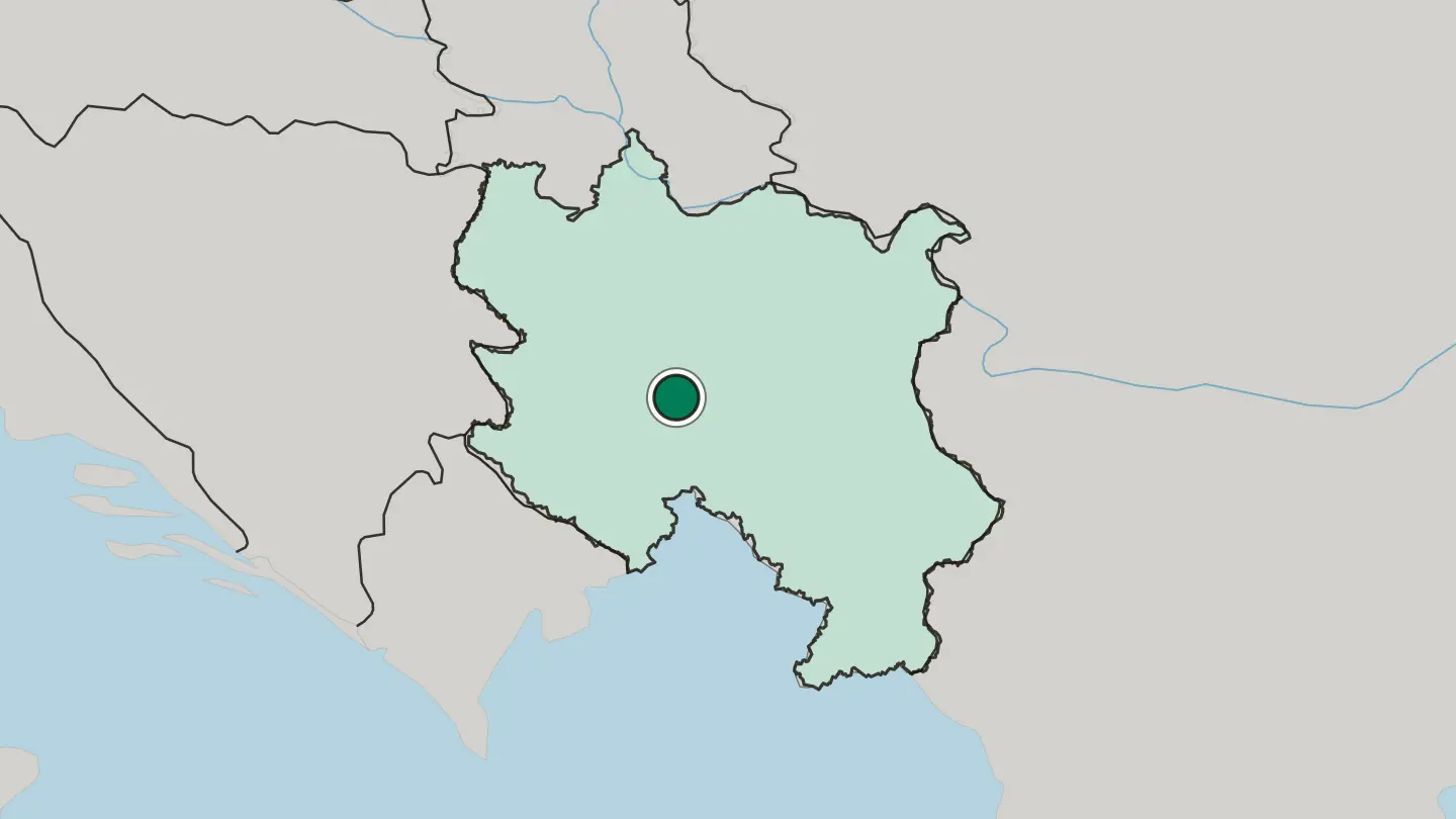 Map of Kraljevo in Serbia