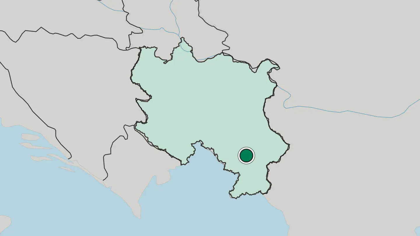 Map of Leskovac in Serbia