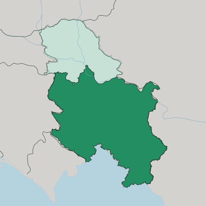 Map showing Central Serbia — In Serbia