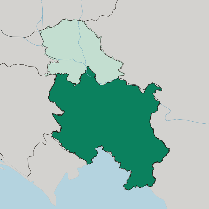 Map showing Central Serbia — In Serbia