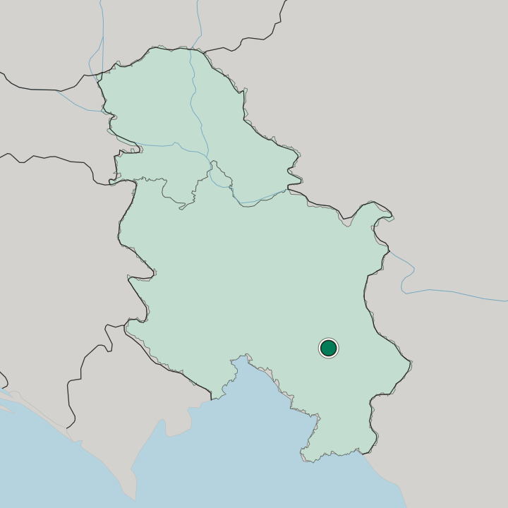 Map showing Niš — In Serbia