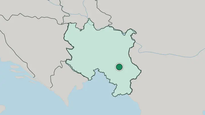 Map of Niš in Serbia