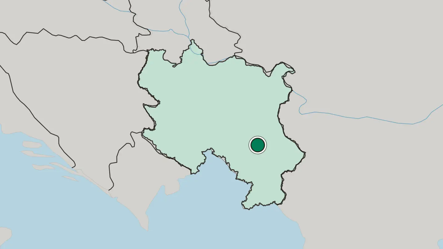 Map of Niš in Serbia