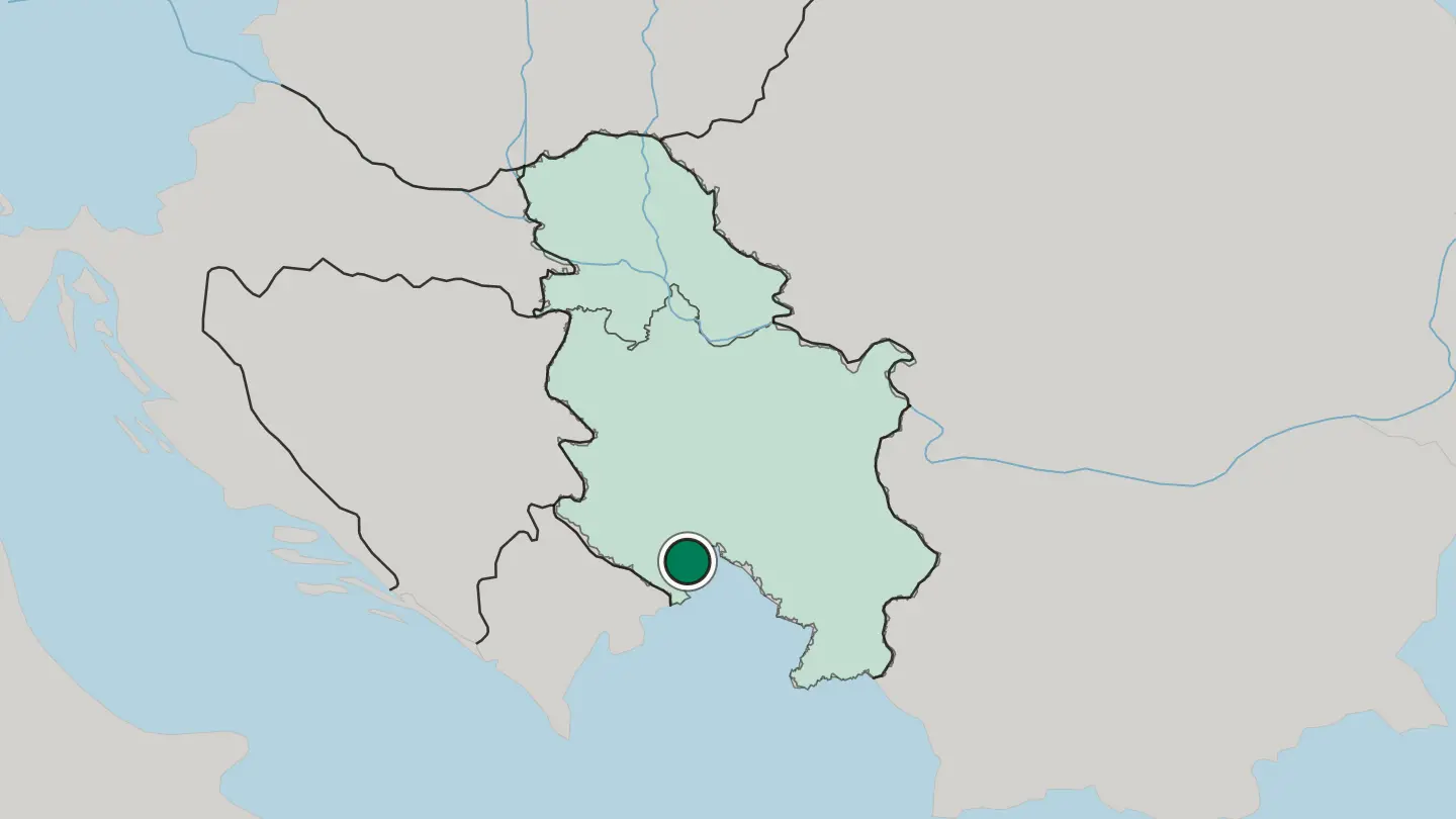 Map of Novi Pazar in Serbia