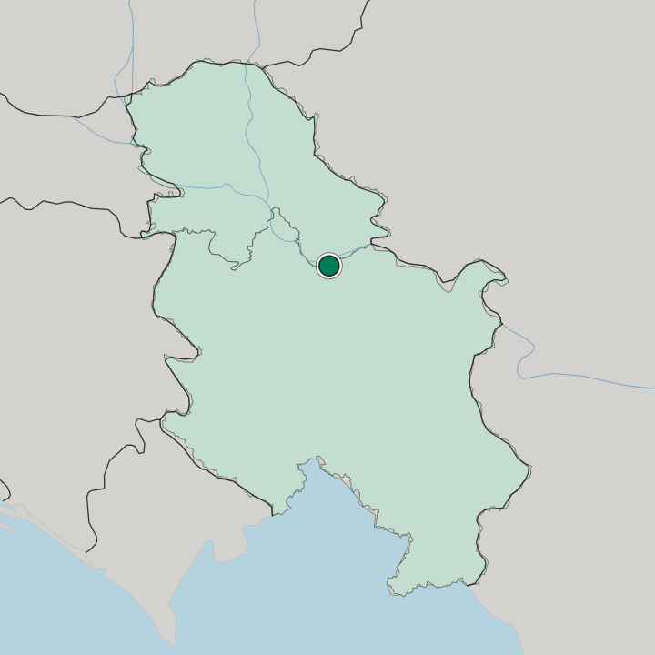 Map showing Smederevo — In Serbia