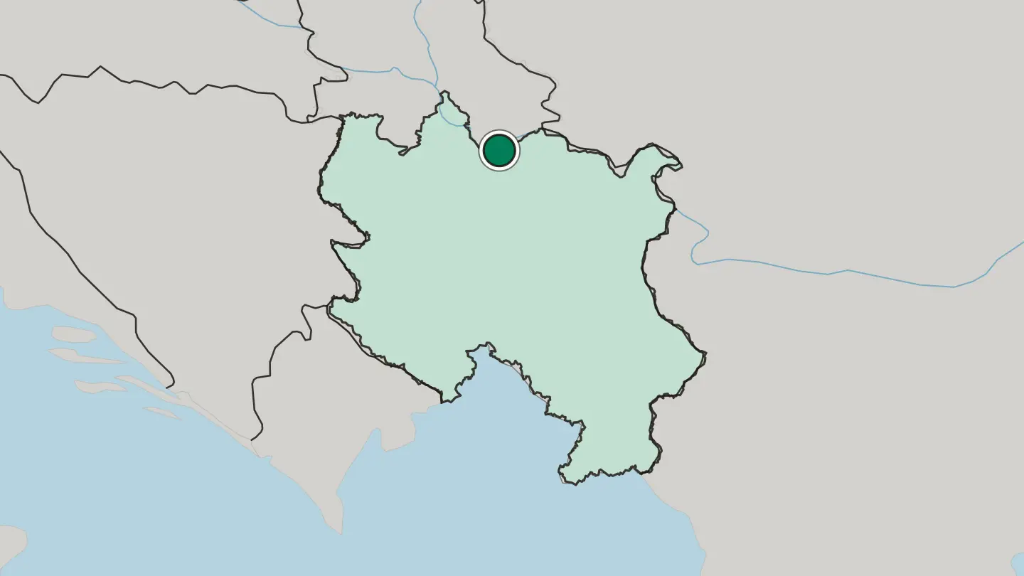 Map of Smederevo in Serbia