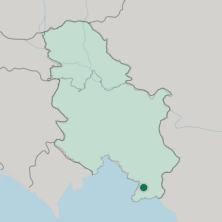 Map showing Vranje — In Serbia