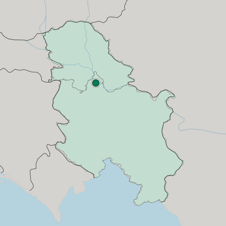 Map showing Zemun — In Serbia