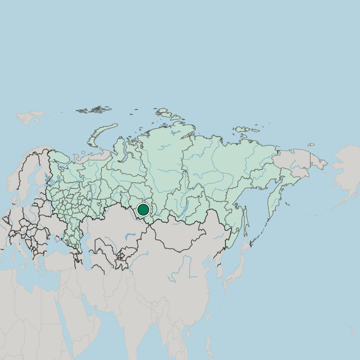 Map showing Barnaul — In Russia