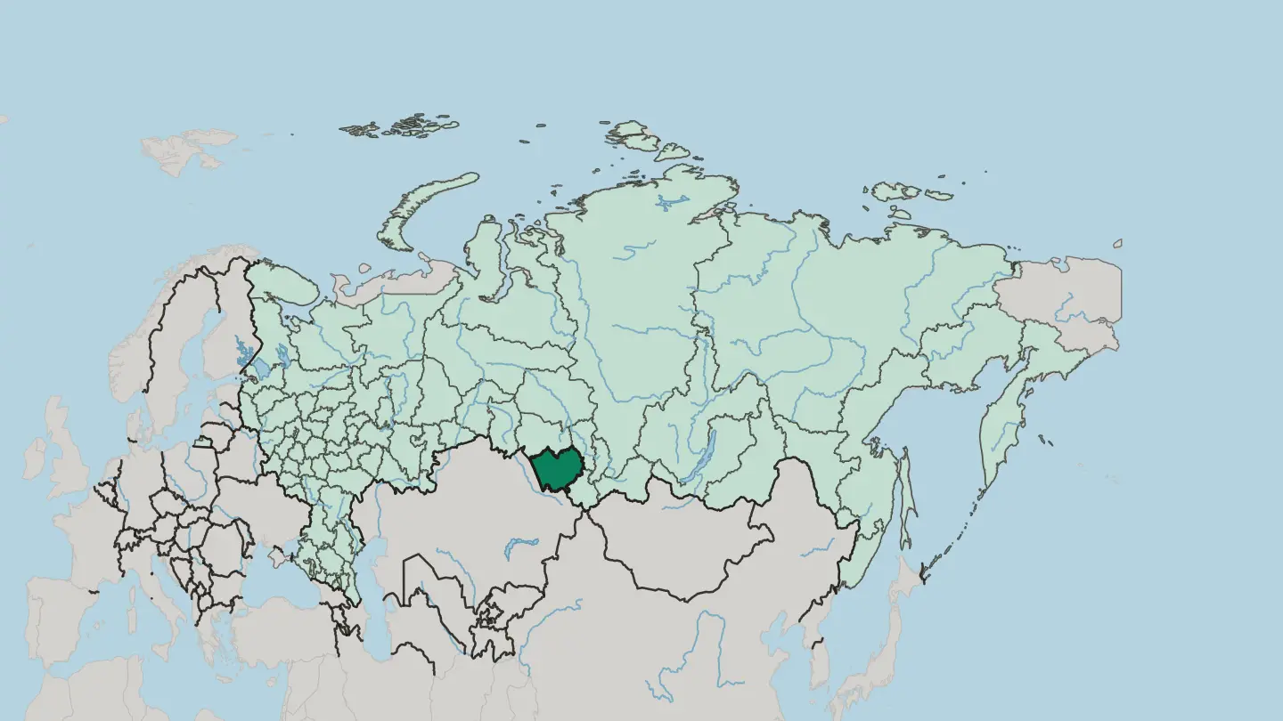 Map of Altayskiy Kray in Russia