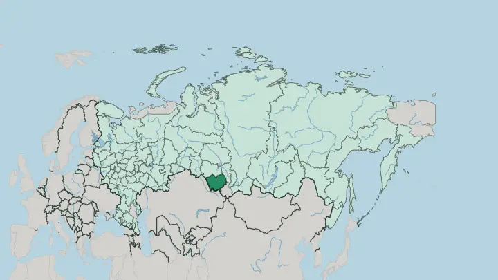 Map of Altayskiy Kray in Russia