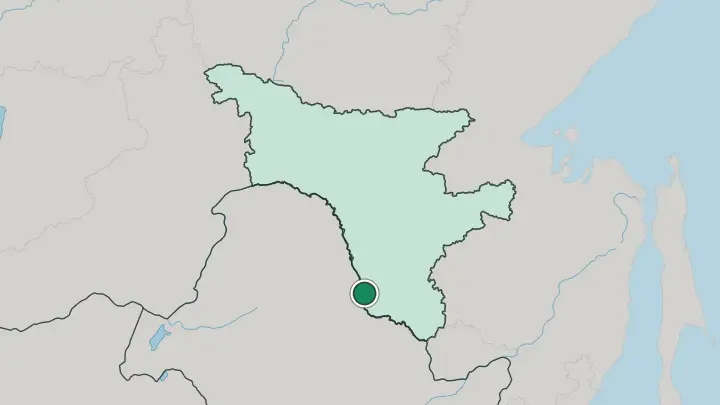 Map of Blagoveshchensk in Russia