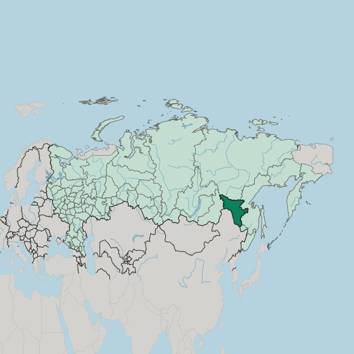 Map showing Amur Oblast — In Russia