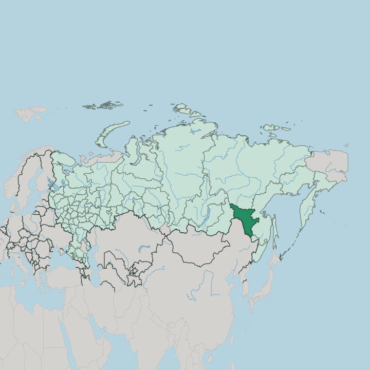 Map showing Amur Oblast — In Russia