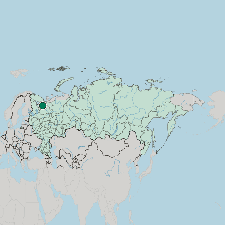 Map showing Arkhangel’sk — In Russia