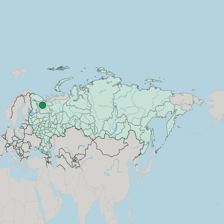 Map showing Arkhangel’sk — In Russia
