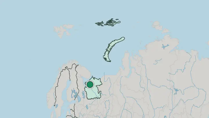 Map of Arkhangel’sk in Russia