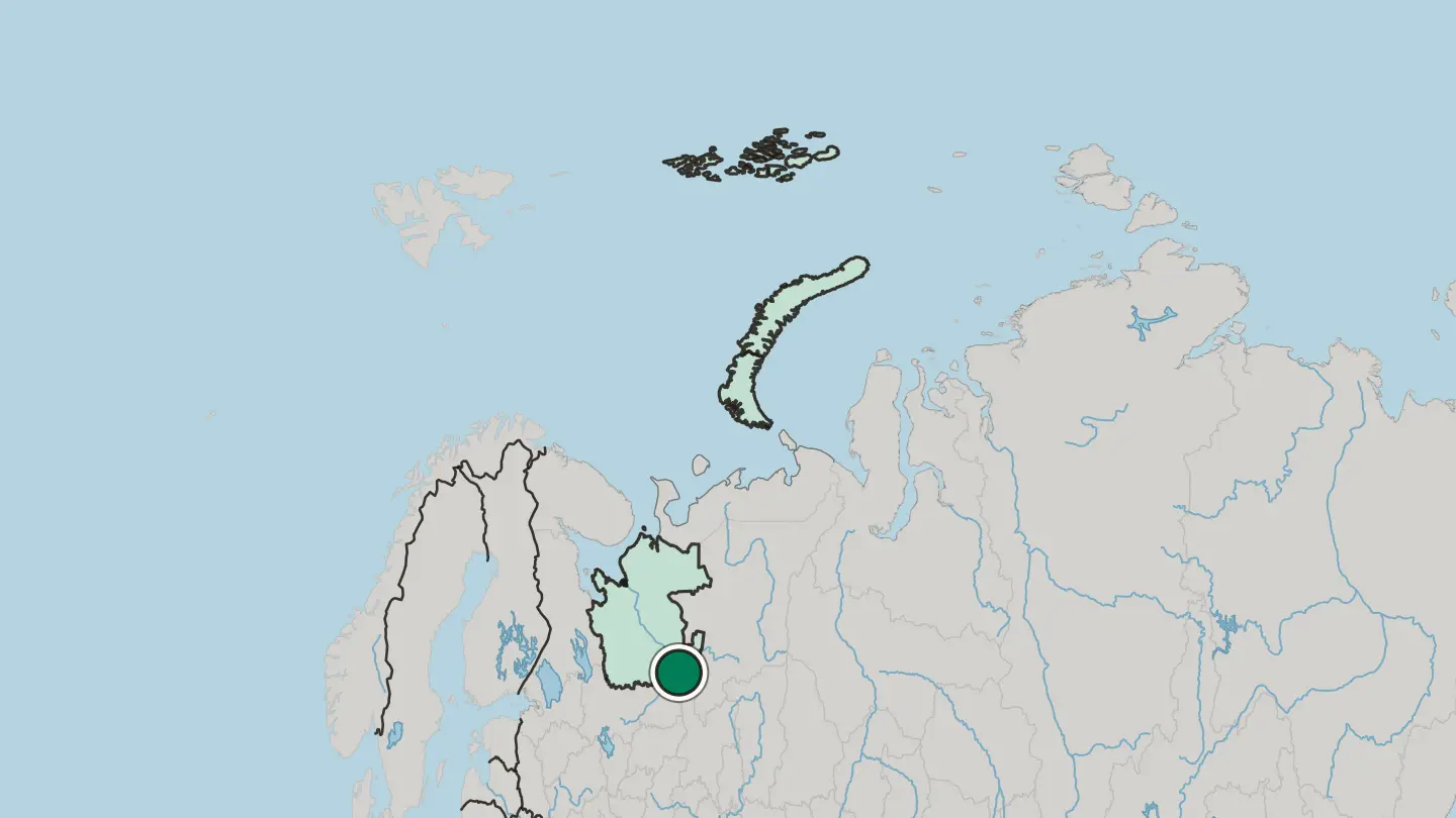 Map of Kotlas in Russia