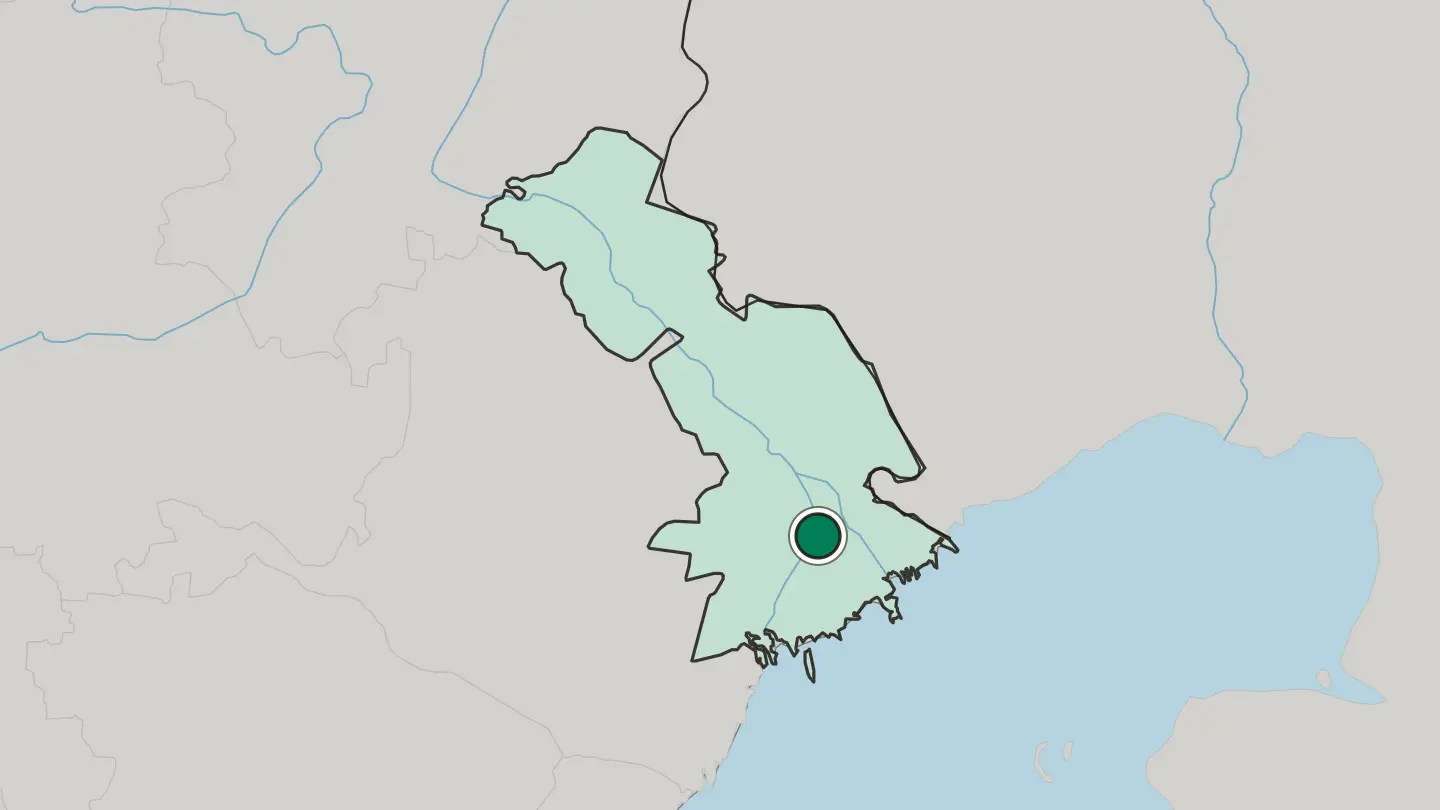 Map of Astrakhan in Russia