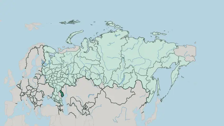 Map of Astrakhan Oblast in Russia