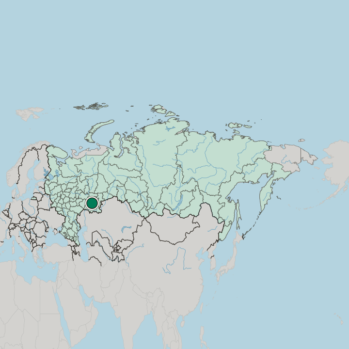 Map showing Salavat — In Russia