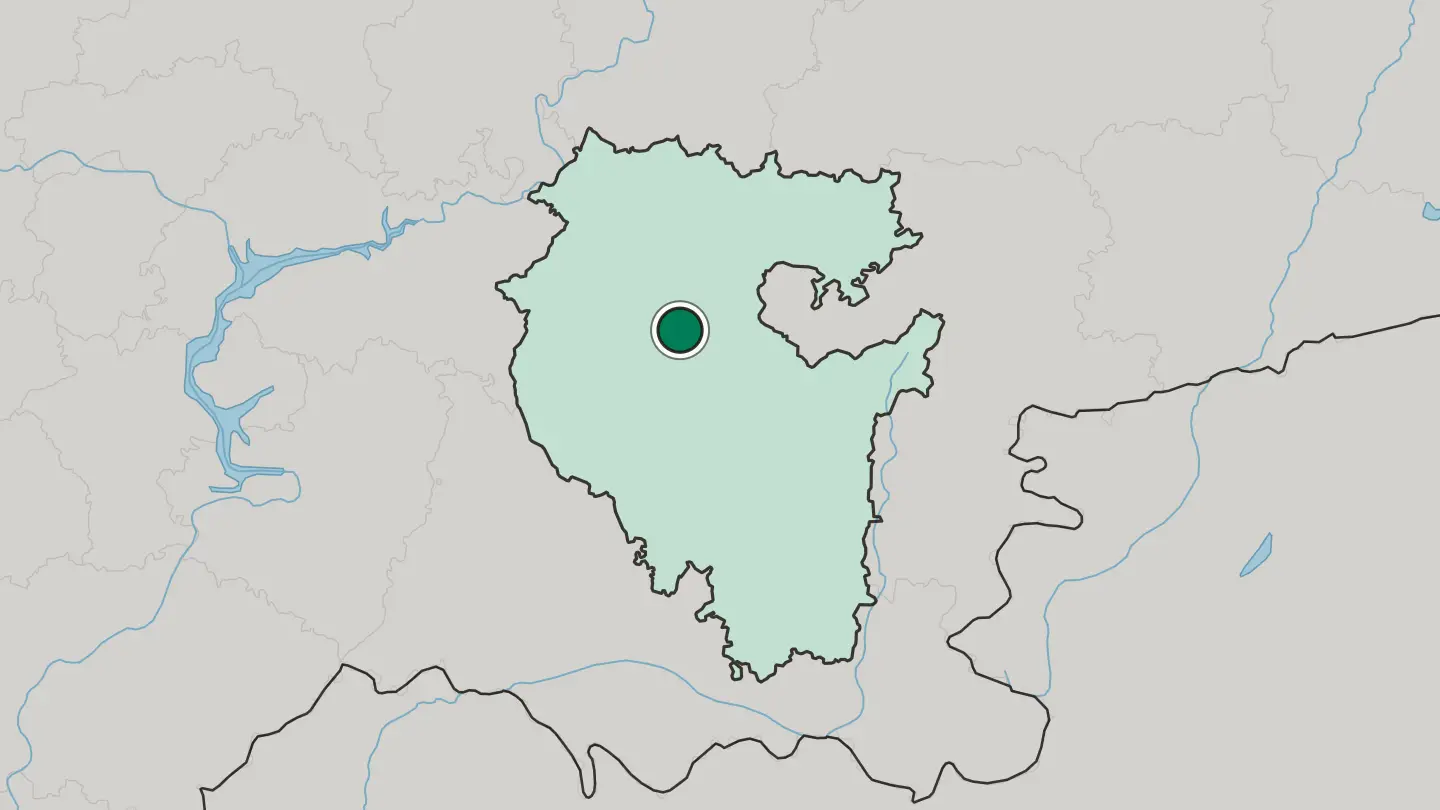 Map of Ufa in Russia