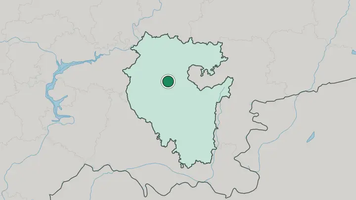 Map of Ufa in Russia