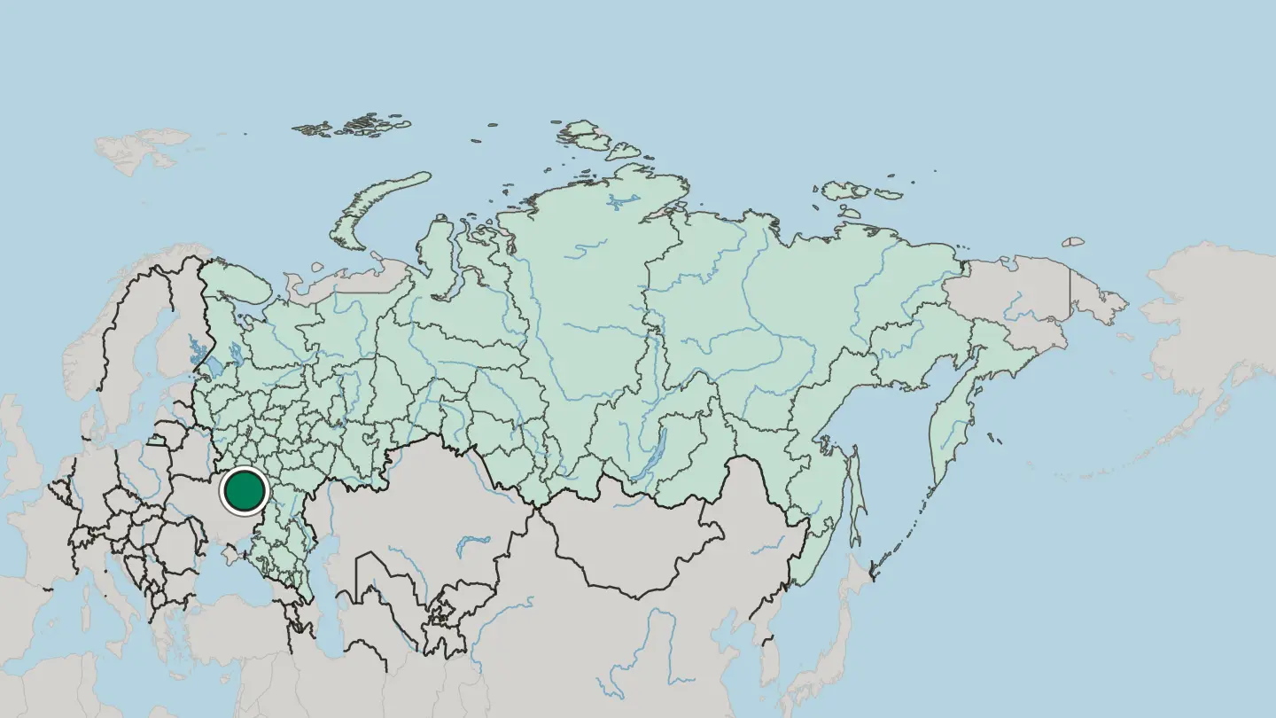 Map of Belgorod in Russia