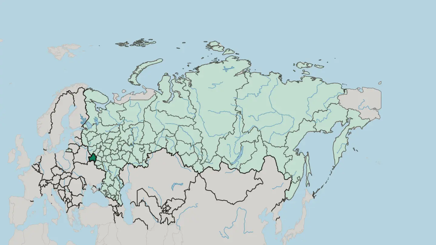 Map of Bryansk Oblast in Russia