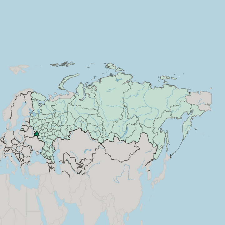 Map showing Bryansk Oblast — In Russia