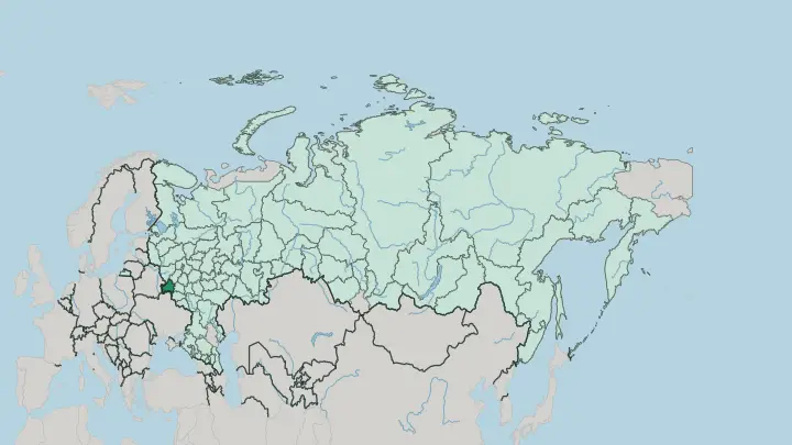 Map of Bryansk Oblast in Russia