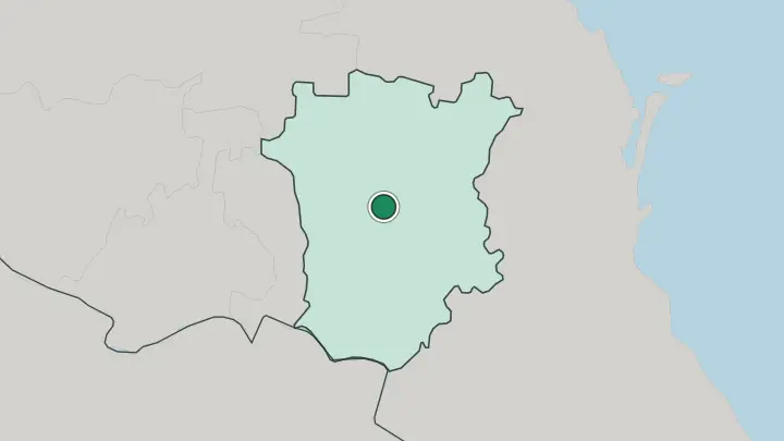 Map of Grozny in Russia