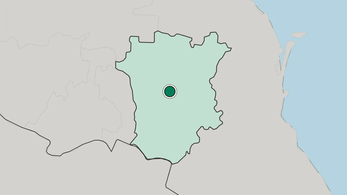 Map of Grozny in Russia