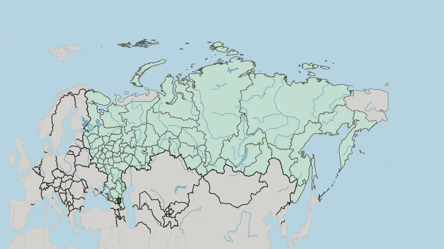 Map of Chechenskaya Respublika in Russia