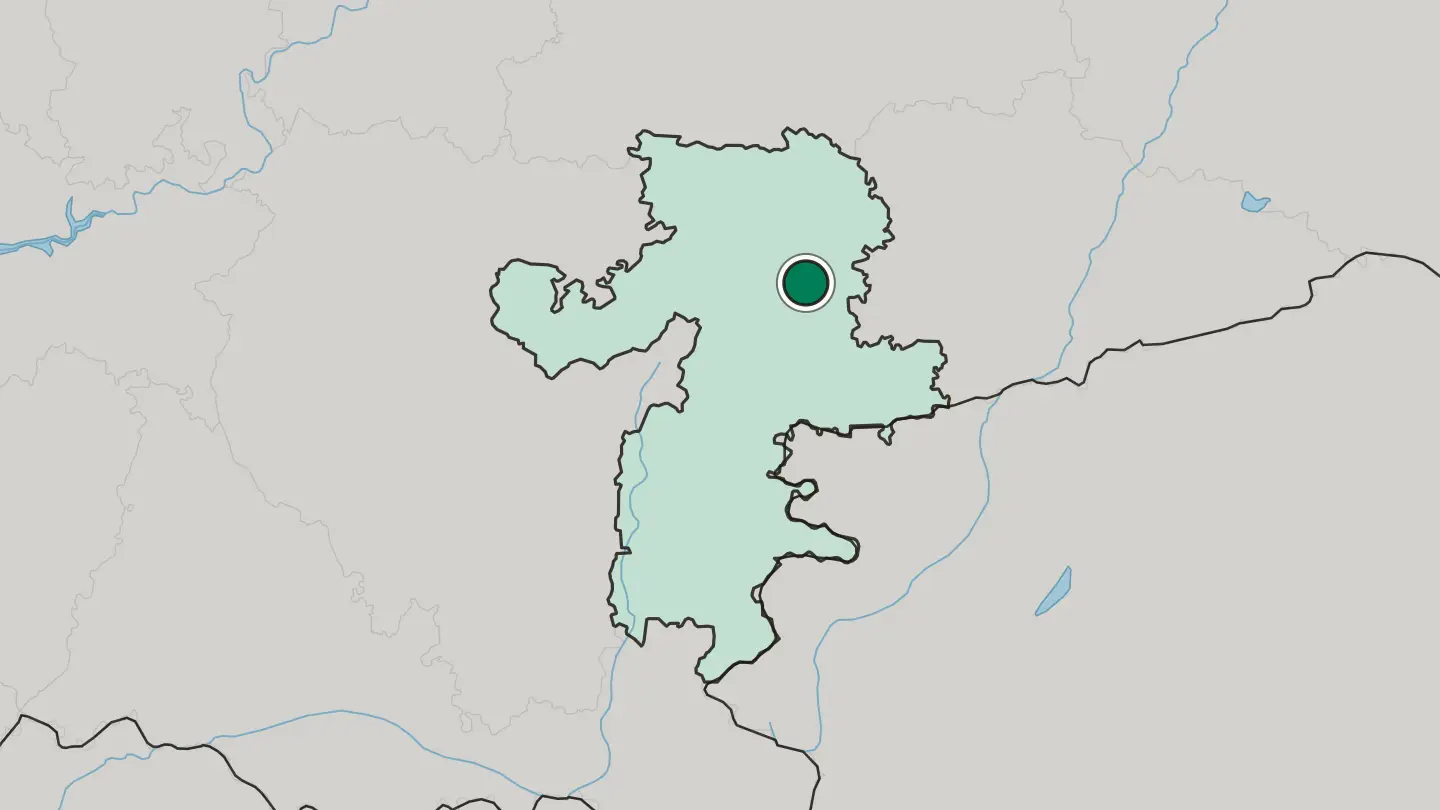 Map of Chelyabinsk in Russia