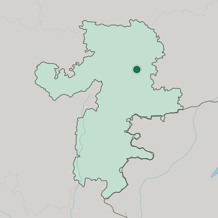 Map showing Chelyabinsk — In Chelyabinsk Oblast