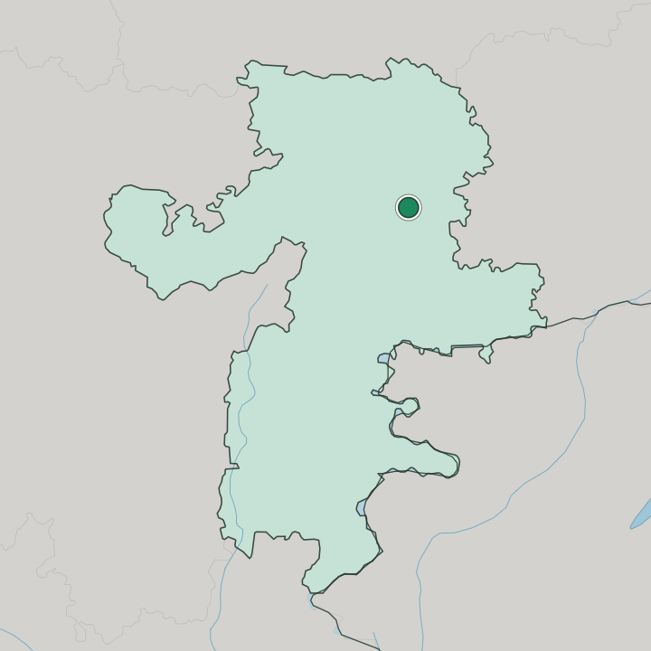 Map showing Chelyabinsk — In Chelyabinsk Oblast