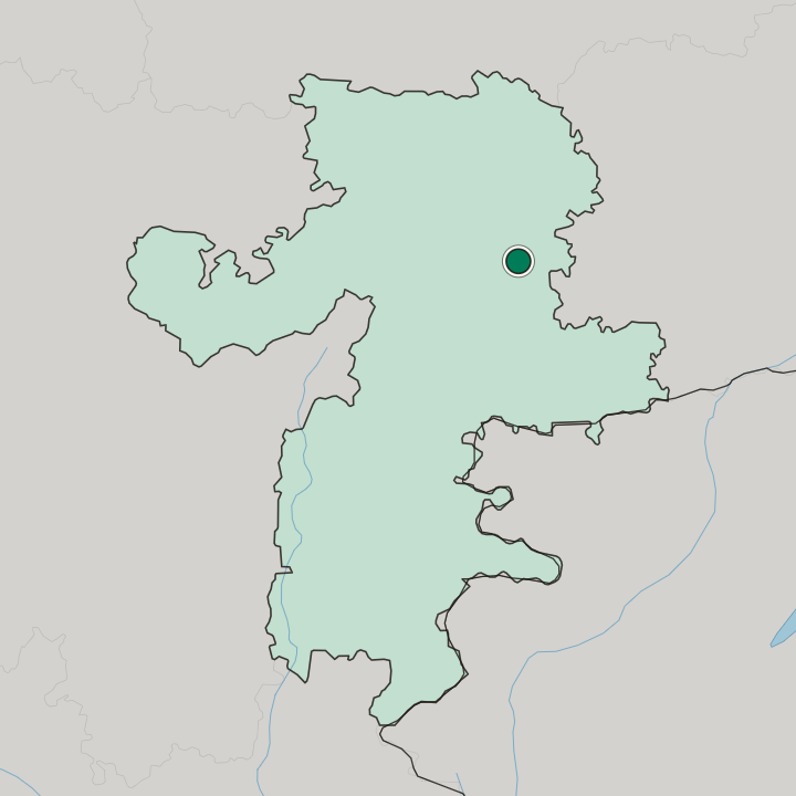 Map showing Kopeysk — In Chelyabinsk Oblast