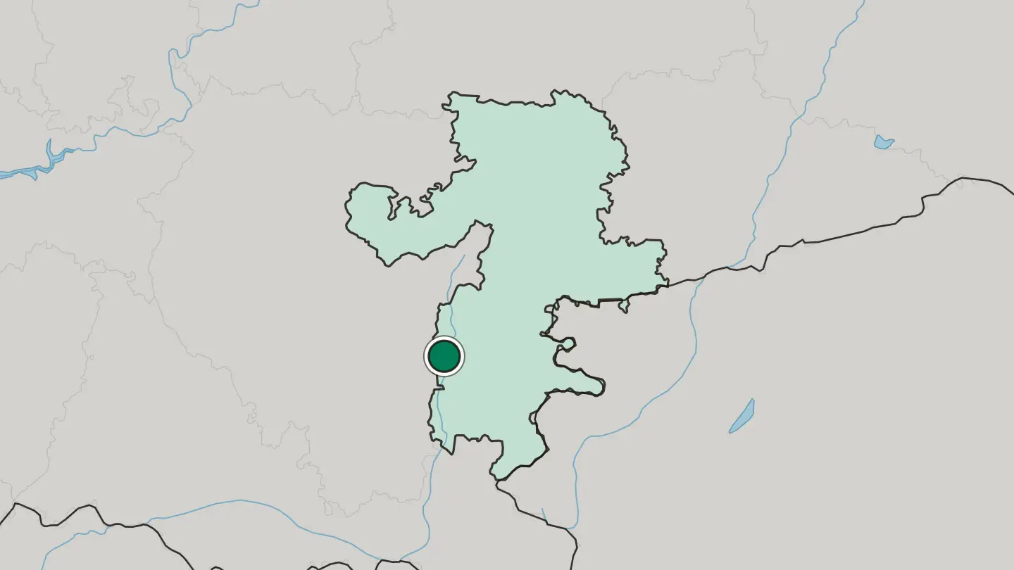 Map of Magnitogorsk in Russia