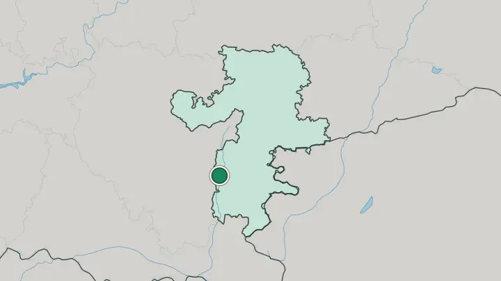 Map of Magnitogorsk in Russia