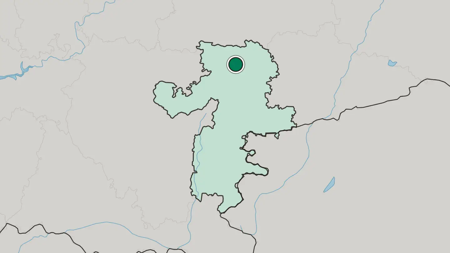 Map of Ozersk in Russia