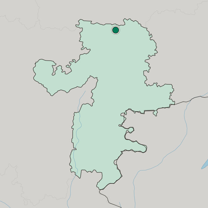 Map showing Snezhinsk — In Chelyabinsk Oblast