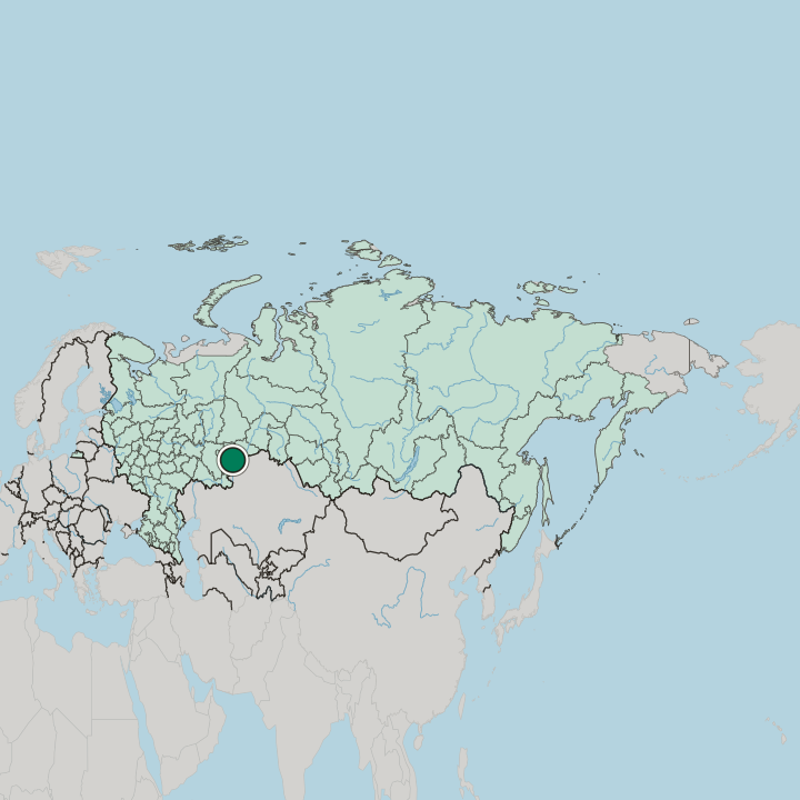 Map showing Troitsk — In Russia
