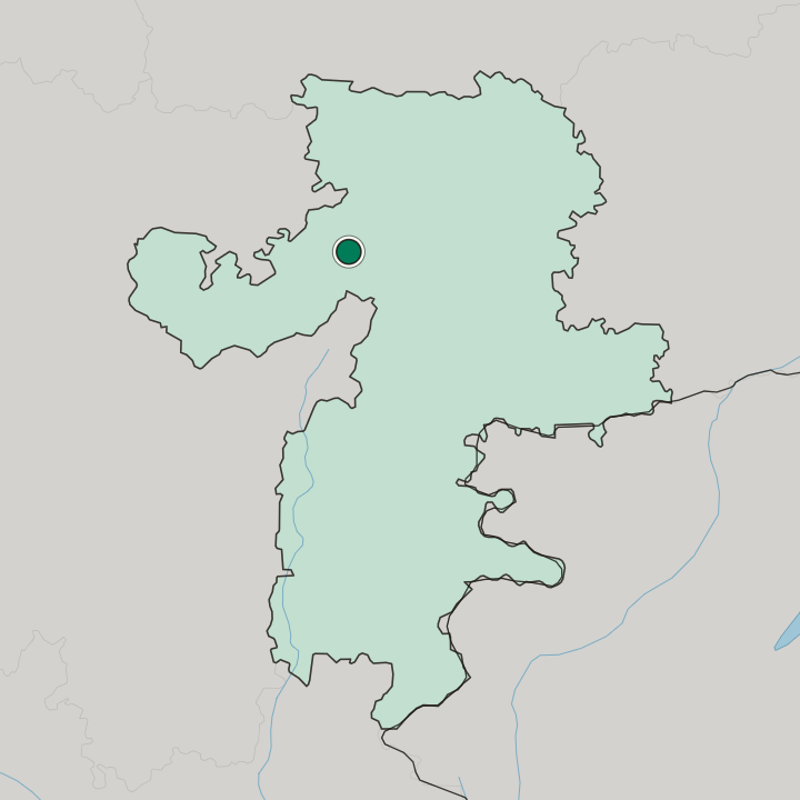 Map showing Zlatoust — In Chelyabinsk Oblast