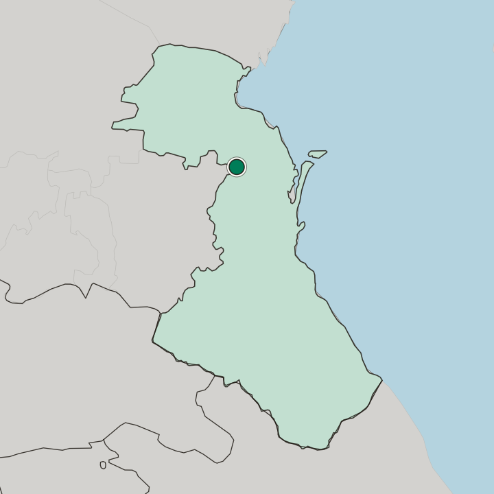Map showing Kizlyar — In Dagestan