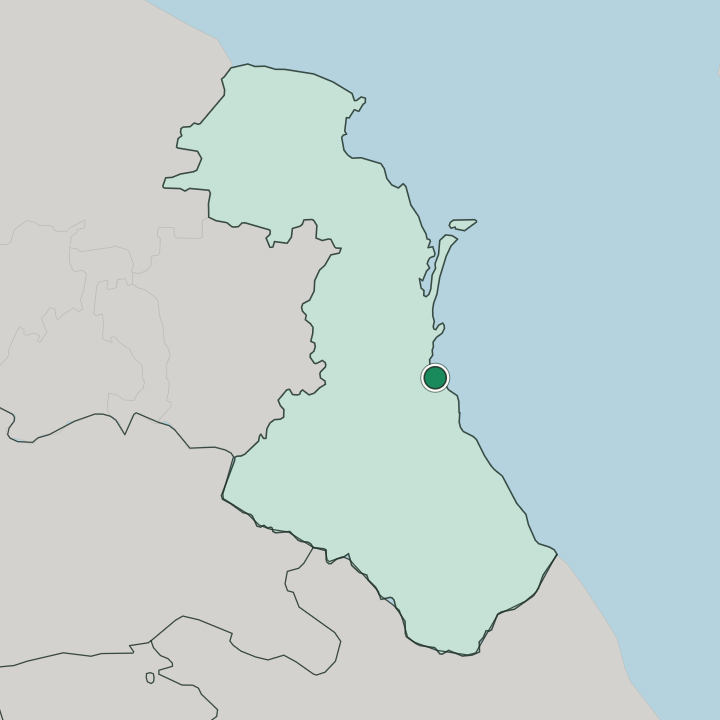 Map showing Makhachkala — In Dagestan