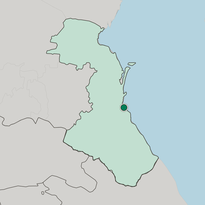 Map showing Makhachkala — In Dagestan