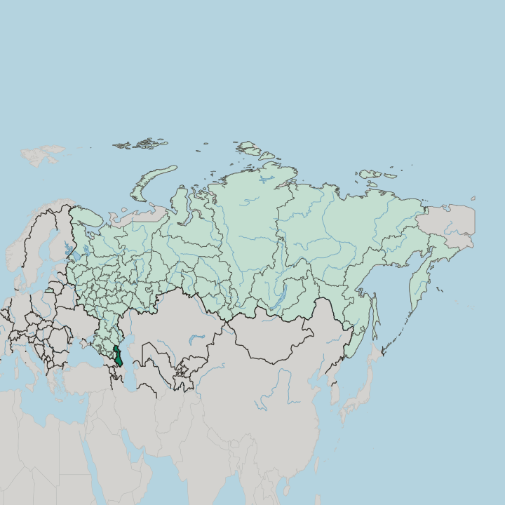 Map showing Dagestan — In Russia